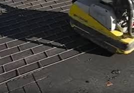 stamped asphalt being applied
