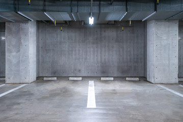 a concrete parking lot